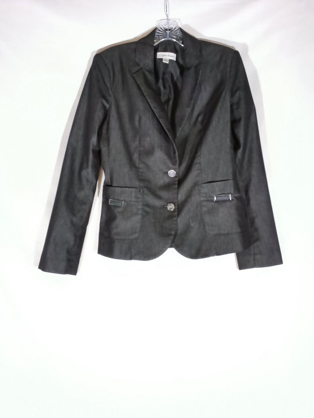 Calvin Klein Black Single-Breasted Tailored Blazer Jacket - Women's Size 6